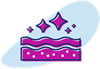Icon representing clear or almost clear skin. 